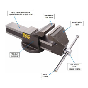 104 Model C1, All Steel Double Ribbed Bench Vice